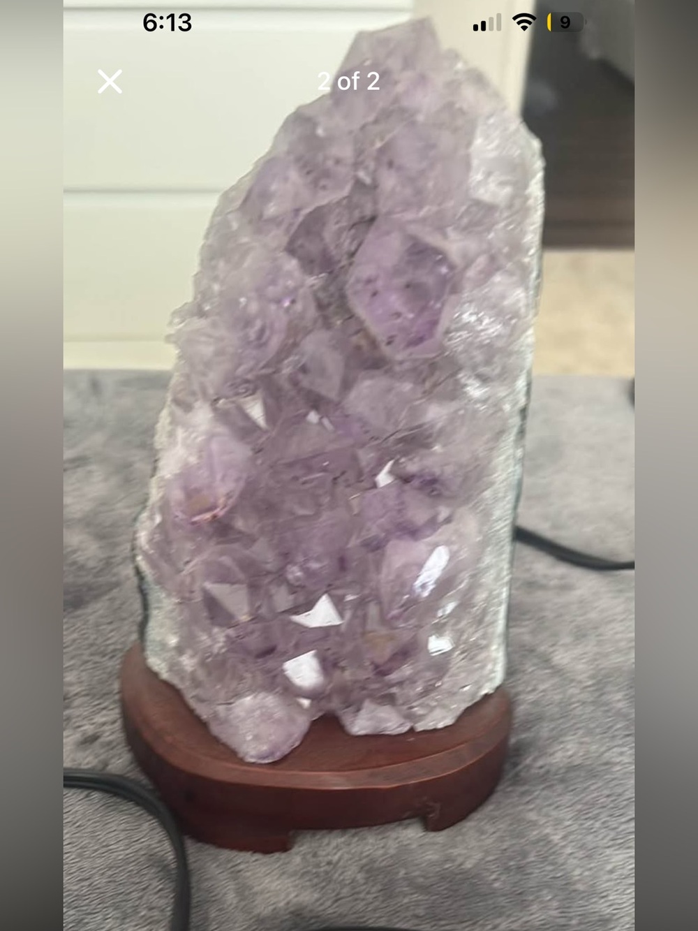 Amethyst Crystal Geode Accent Lamp - Purple